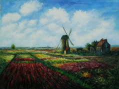 Closeout Deals: Tulip Field with the Rijnsburg Windmill