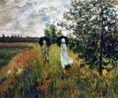 Monet Paintings: The Promenade Near Argenteuil