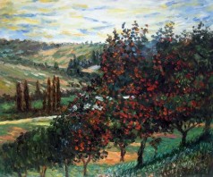 Monet Paintings: Apple Trees in Bloom at Vetheuil 1887