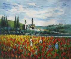 Monet Paintings: Poppy Field near Vetheuil