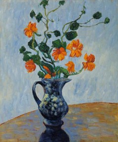 Monet Paintings: Nasturtiums in a Blue Vase