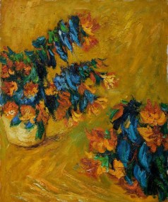 Monet Paintings: Red Azaleas in a Pot