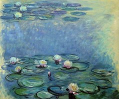 Monet Paintings: Water Lilies (Blue/Grey)