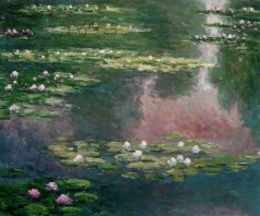 Monet Paintings: Water Lilies (green and violet)