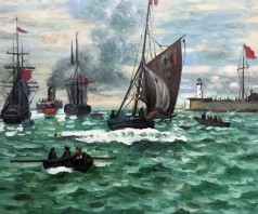 Monet Paintings: Entrance to the Port of Honfleur