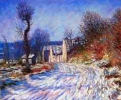 Monet Paintings: Road to Giverny in Winter