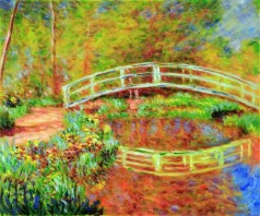Monet Paintings: The Japanese Bridge (The Bridge in Monets Garden - yellow)