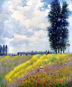Monet Paintings: Walk in the Meadows at Argenteuil
