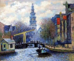 Monet Paintings: Canal in Amsterdam, 1874
