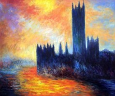 Monet Paintings: House of Parliament Sun
