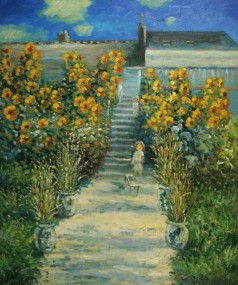 Monet Paintings: The Artists Garden at Vetheuil