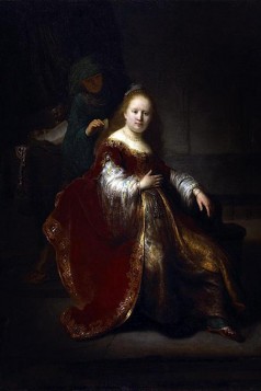 A young woman at her toilet