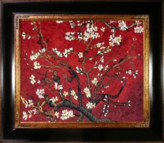 Mothers Day Art: Branches of an Almond Tree in Blossom, Ruby Red Pre-Framed