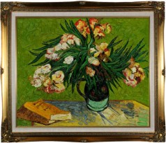 Majolica Jar with Branches of Oleander, 1888 Oil Painting Pre-Framed