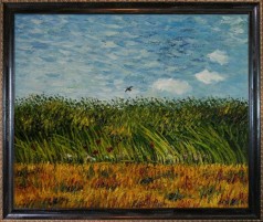 Edge of a Wheat Field with Poppies and a Lark Pre-Framed