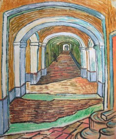 Corridor of Saint-Paul Asylum in Saint-Remy