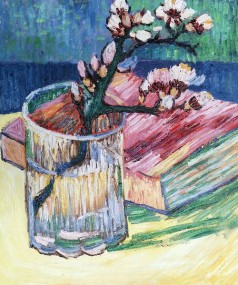 Blossoming Almond Branch in a Glass with a Book, 1888