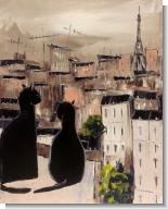 Black Cat and His Pretty on Paris Roofs II