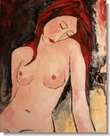 Young Girl with Red Hair in Nude