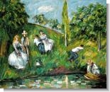Cezanne Paintings: Couples Relaxing by a Pond