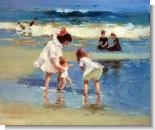 Children Playing at the Seashore