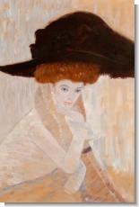 Klimt Paintings: Black Feather Hat
