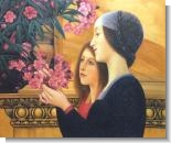 Mother's Day Art: Two Girls with an Oleander (right detail)