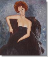 Modigliani Paintings: Young Redhead in an Evening Dress, 1918