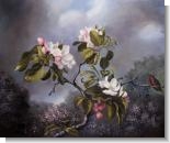 Mother's Day Art: Apple Blossoms and Hummingbird