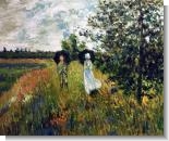 Monet Paintings: The Promenade Near Argenteuil