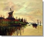 Monet Paintings: Windmill at Zaandam