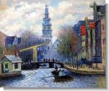 Monet Paintings: Canal in Amsterdam, 1874