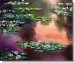 Monet Paintings: Water Lilies, Green and Violet (Luxury Line)
