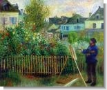 Renoir Paintings: Monet Painting in His Garden at Argenteuil, 1873