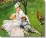 Women: Camille Monet and Her Son Jean in the Garden at Argenteuil