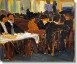 Souza-Cardoso Paintings: Cafe in Paris