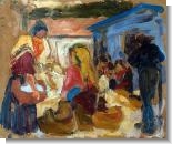 Souza-Cardoso Paintings: Village Market in Cardoso