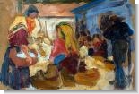 Souza-Cardoso Paintings: Village Market in Cardoso