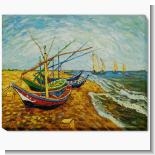 Van Gogh Paintings: Fishing Boats on the Beach At Saintes-Maries Gallery Wrap