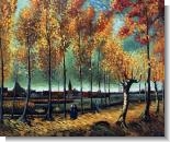 Van Gogh Paintings: Lane with poplars near Nuenen