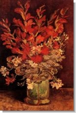 Van Gogh Paintings: Vase with Gladioli and Carnations (red)