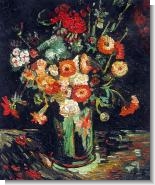 Van Gogh Paintings: Vase with Zinnias and Geraniums