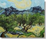 Van Gogh Paintings: Olive Trees with the Alpilles in the Background